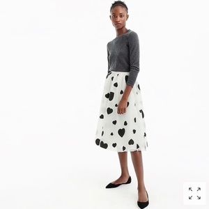 J Crew Black and White Organza Heart Skirt. Size 0. New With Tags!